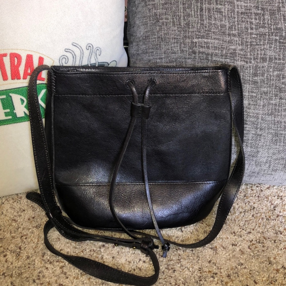 Lucky brand leather bucket bag